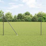 vidaXL Staket med stolpar Grå 1.6 x 10 m Stål