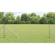 vidaXL Staket med stolpar Silver 0.6 x 10 m Stål