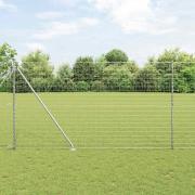 vidaXL Staket med stolpar Silver 1.5 x 10 m Stål