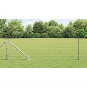 vidaXL Staket med stolpar Silver 0.8 x 10 m Stål
