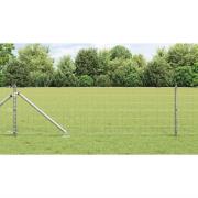 vidaXL Staket med stolpar Silver 0.6 x 50 m Stål
