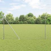 vidaXL Staket med stolpar Silver 1.5 x 10 m Stål