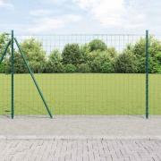 vidaXL Staket med stolpar Grön 1.5 x 10 m Stål