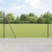 vidaXL Staket med stolpar Grå 1.4 x 10 m Stål