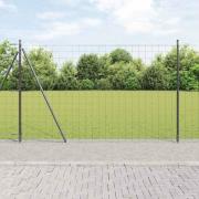 vidaXL Staket med stolpar Grå 1.4 x 10 m Stål