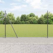 vidaXL Staket med stolpar Grå 1.4 x 10 m Stål