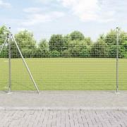 vidaXL Staket med stolpar Silver 1.4 x 10 m Stål