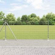 vidaXL Staket med stolpar Silver 1 x 10 m Stål