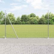 vidaXL Staket med stolpar Silver 1.4 x 10 m Stål