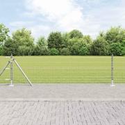 vidaXL Staket med stolpar Silver 0.6 x 50 m Stål