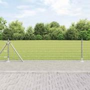 vidaXL Staket med stolpar Silver 0.4 x 10 m Stål