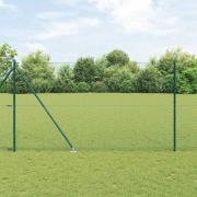 vidaXL Kedjestängsel med stolpar Grön 1.5 x 10 m Stål