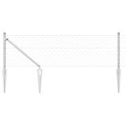 vidaXL Kedjestängsel med stolpar Silver 0.4 x 10 m Stål