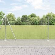 vidaXL Kedjestängsel med stolpar Silver 1.2 x 10 m Stål