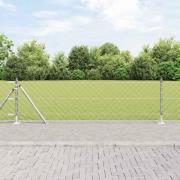 vidaXL Kedjestängsel med stolpar Silver 0.6 x 10 m Stål