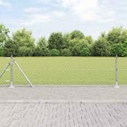 vidaXL Kedjestängsel med stolpar Silver 0.4 x 25 m Stål
