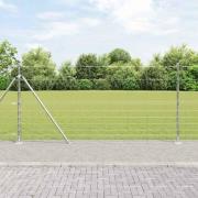 vidaXL Stängsel för åker / äng Silver 25 x 1.2 m Galvaniserat stål