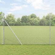 vidaXL Staket med stolpar Silver 1.6 x 10 m Stål