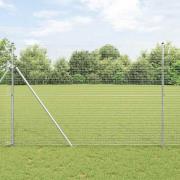 vidaXL Staket med stolpar Silver 1.5 x 50 m Stål