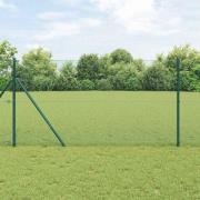 vidaXL Staket med stolpar Grön 1.4 x 10 m Stål