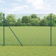 vidaXL Staket med stolpar Grön 1.6 x 10 m Stål