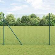 vidaXL Staket med stolpar Grön 1.6 x 25 m Stål