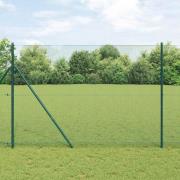 vidaXL Staket med stolpar Grön 1.5 x 50 m Stål