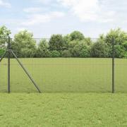 vidaXL Staket med stolpar Grå 1.2 x 10 m Stål