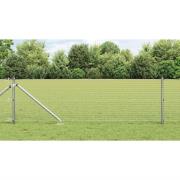 vidaXL Staket med stolpar Silver 0.4 x 25 m Stål