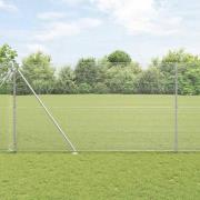 vidaXL Staket med stolpar Silver 1.6 x 25 m Stål