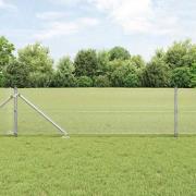 vidaXL Staket med stolpar Silver 0.6 x 50 m Stål
