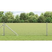 vidaXL Staket med stolpar Silver 0.8 x 50 m Stål