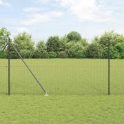 vidaXL Staket med stolpar Grå 1.5 x 10 m Stål