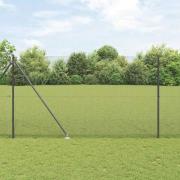 vidaXL Staket med stolpar Grå 1.6 x 10 m Stål