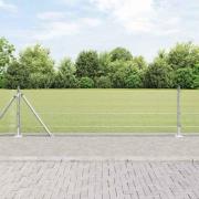 vidaXL Staket med stolpar Silver 0.5 x 10 m Stål