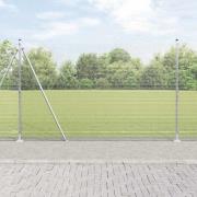 vidaXL Staket med stolpar Silver 1.4 x 10 m Stål