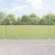 vidaXL Staket med stolpar Silver 1.5 x 10 m Stål