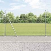 vidaXL Staket med stolpar Silver 1.6 x 10 m Stål