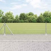vidaXL Staket med stolpar Silver 0.6 x 25 m Stål