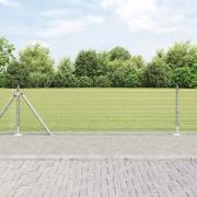 vidaXL Staket med stolpar Silver 0.5 x 100 m Stål