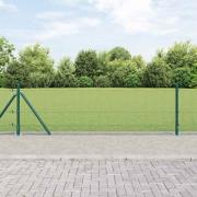 vidaXL Staket med stolpar Grön 0.4 x 10 m Stål