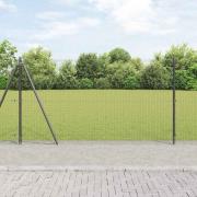 vidaXL Staket med stolpar Grå 1.2 x 25 m Stål