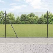 vidaXL Staket med stolpar Grå 1.5 x 25 m Stål