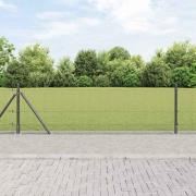 vidaXL Staket med stolpar Grå 0.6 x 100 m Stål
