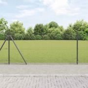 vidaXL Staket med stolpar Grå 0.8 x 100 m Stål