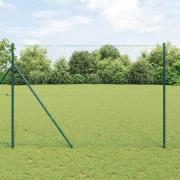 vidaXL Staket med stolpar Grön 1.6 x 10 m PVC-belagd stål