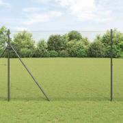 vidaXL Staket med stolpar Grå 1.6 x 10 m PVC-belagd stål