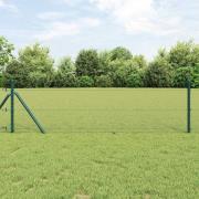 vidaXL Staket med stolpar Grå 0.4 x 50 m PVC-belagd stål