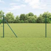 vidaXL Staket med stolpar Grå 1.4 x 50 m PVC-belagd stål