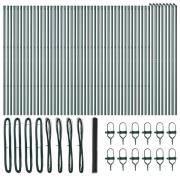 vidaXL Staket med stolpar Grå 1.6 x 100 m PVC-belagd stål